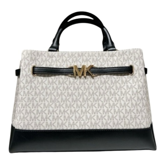 MICHAEL Michael Kors Handbags - Michael Kors Reed Large Vanilla Black Satchel
